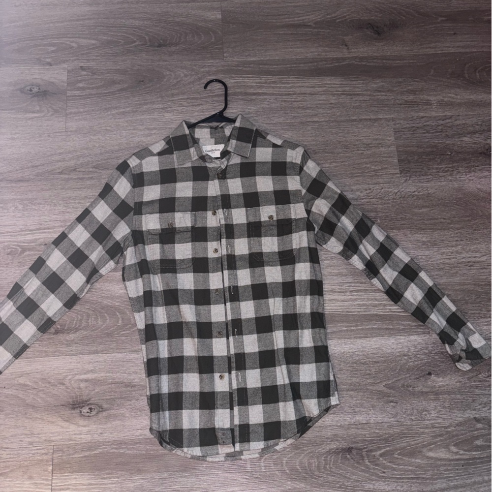 Goodfellow & Co Black and White Plaid Button Down Shirt